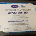 ‘The True Gem Awarded by Carrier in November 2024 in recognition of our long term commitment dedication as a supplier.